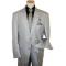 Steve Harvey Classic Collection Metallic Silver Grey Super 120's Merino Silky Sharkskin Wool Suit 1131